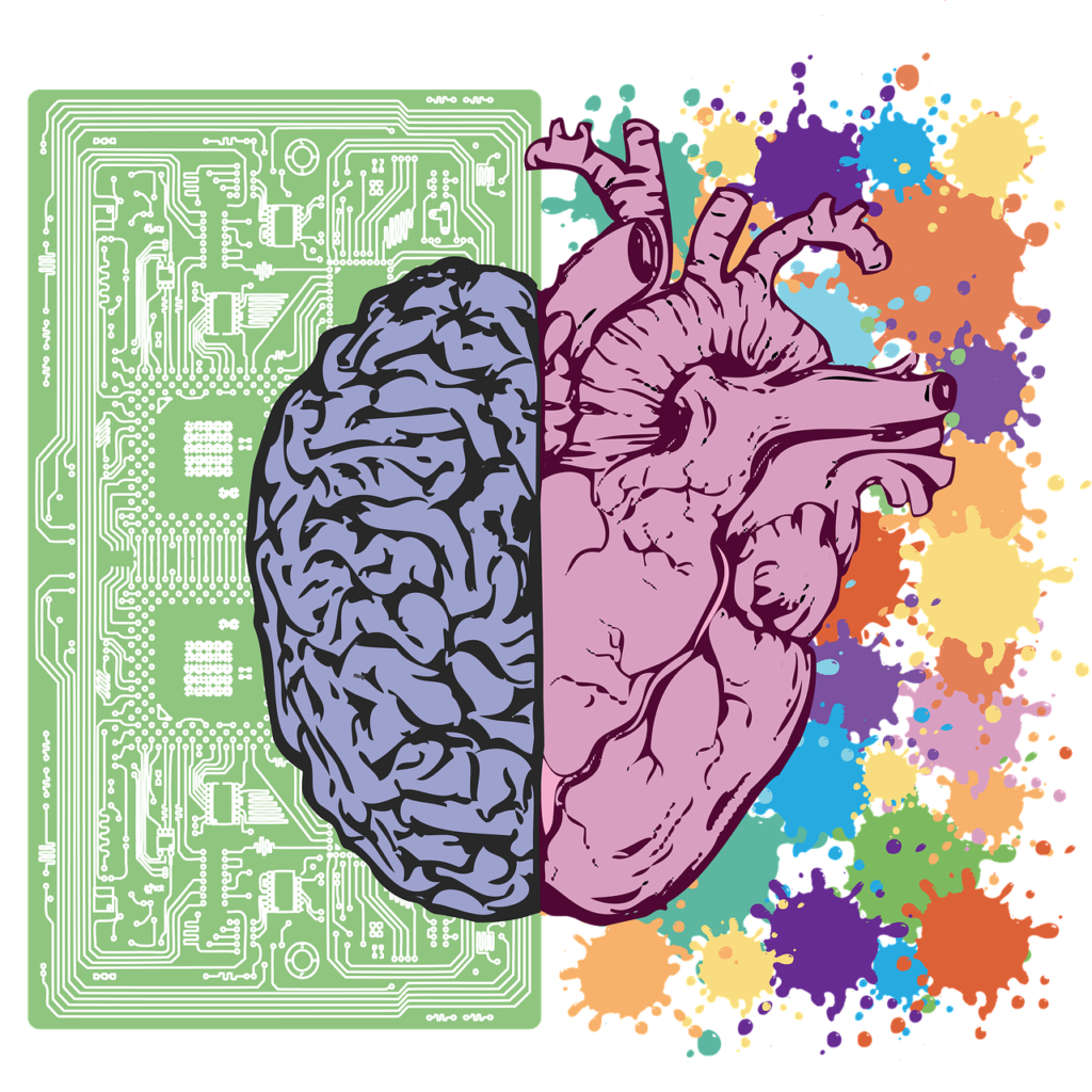 Cerebro, corazón y circuitos representando la neuropsicología clínica